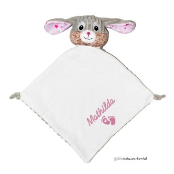 Schnuffeltuch Hase mit Schreibschrift